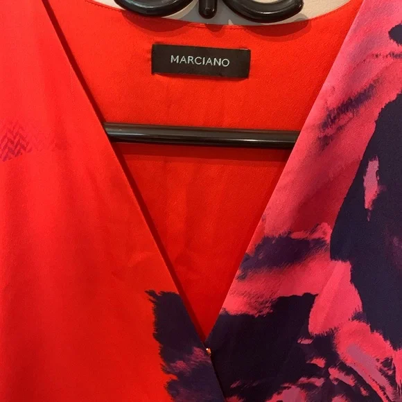 Marciano Red Floral Satin Mini Dress - Picture 4 of 6